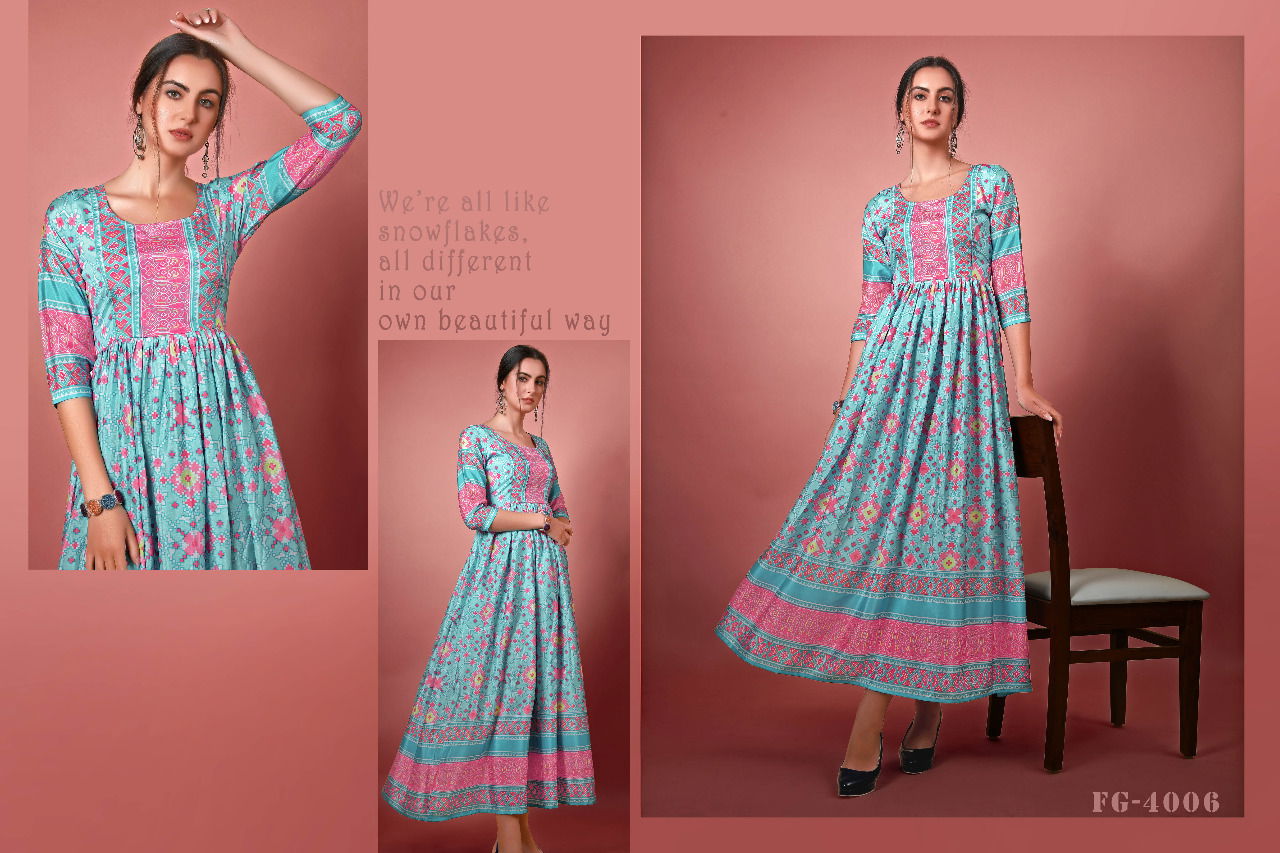 Fg Jennifer 4006 Fancy Anarkali Long Kurti Collection
